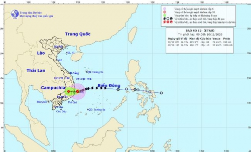 Công điện số 05/2020/CĐ-BCHPCTTTKCN ngày 09/11/2020 của Ban chỉ đạo PCTT & TKCN tỉnh Bình Định về công tác ứng phó cơn bão số 12