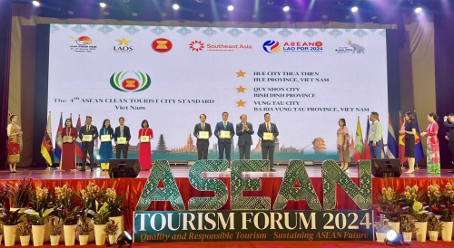 Huế, Vũng Tàu, Quy Nhơn trao giai Thành phố Du lịch sạch Asean 2024