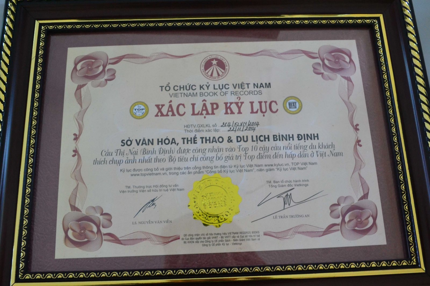 Cầu Thị Nại được tổ chức kỷ lục Việt Nam xác lập kỷ lục ảnh Ngọc Thạch