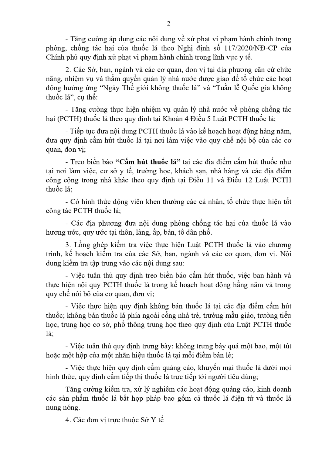 CV SYT huong dan to chuc tuan le thuoc la (gui so nganh) page 0002