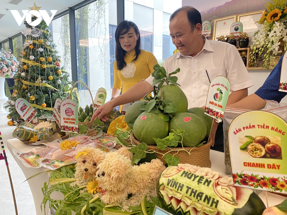 vov mot so san pham ocop cua huyen vinh thanh trung bay tai hoi nghi